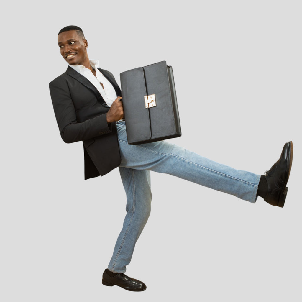 Executive Leather Briefcase ( With FREE passport cover)